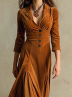 Veronica – Rochie din Catifea Tip Sacou, Stil Retro