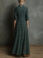Cecilia – Rochie maxi tip cămașă atemporală pentru orice ocazie