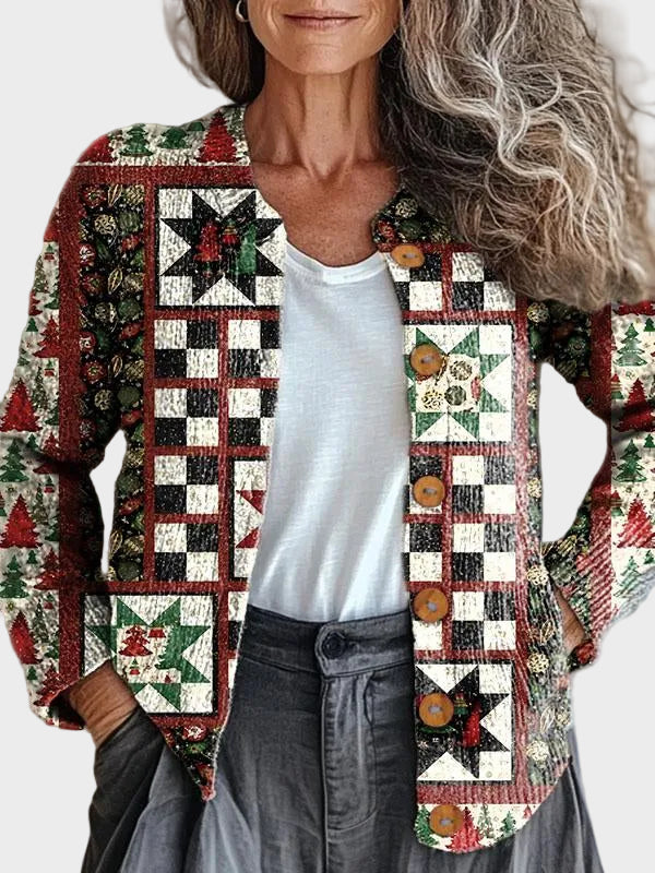 Evelina - Pulover festiv în stil patchwork