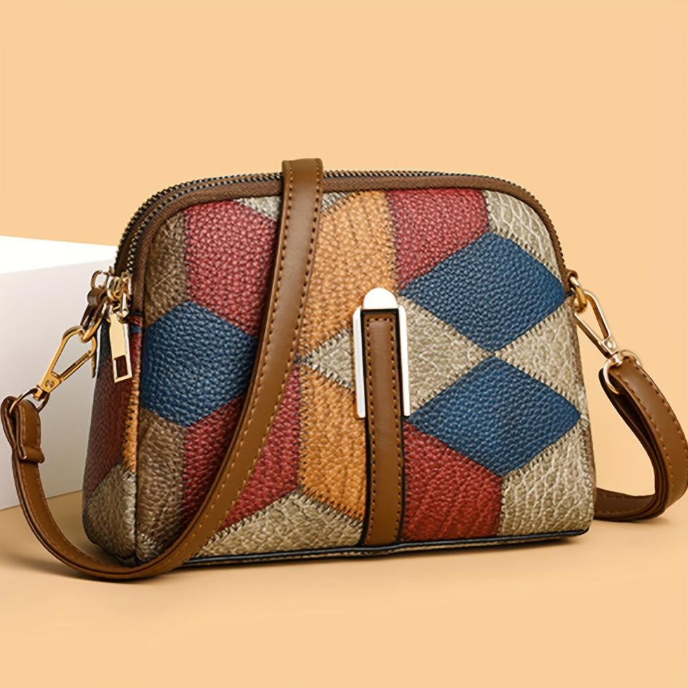 Clio — Mini Geantă Crossbody Patchwork