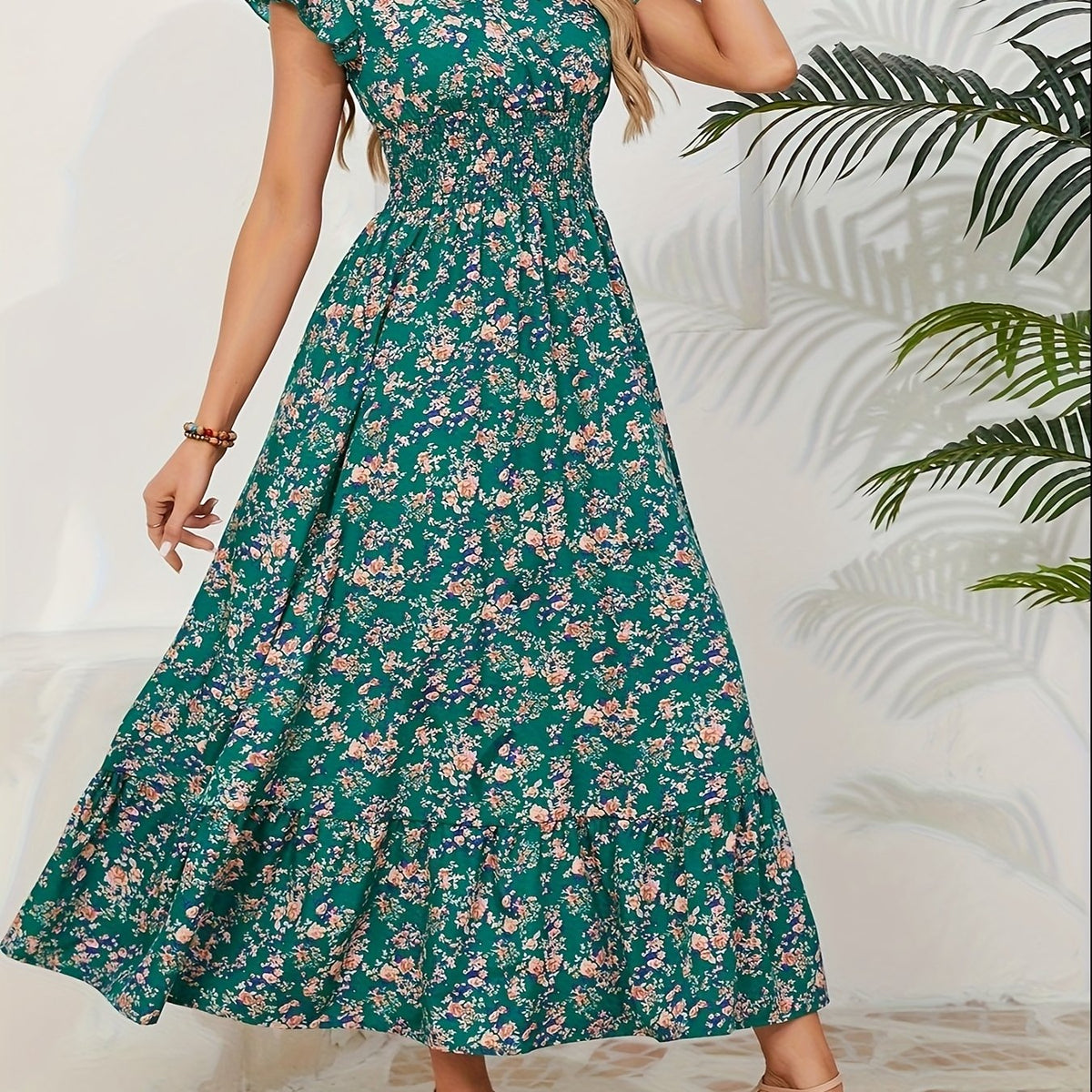 Mihaela – Rochie Florală cu Fante