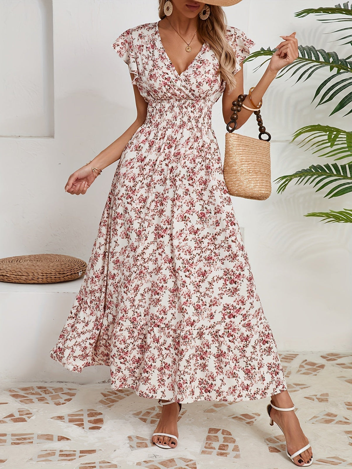 Mihaela – Rochie Florală cu Fante