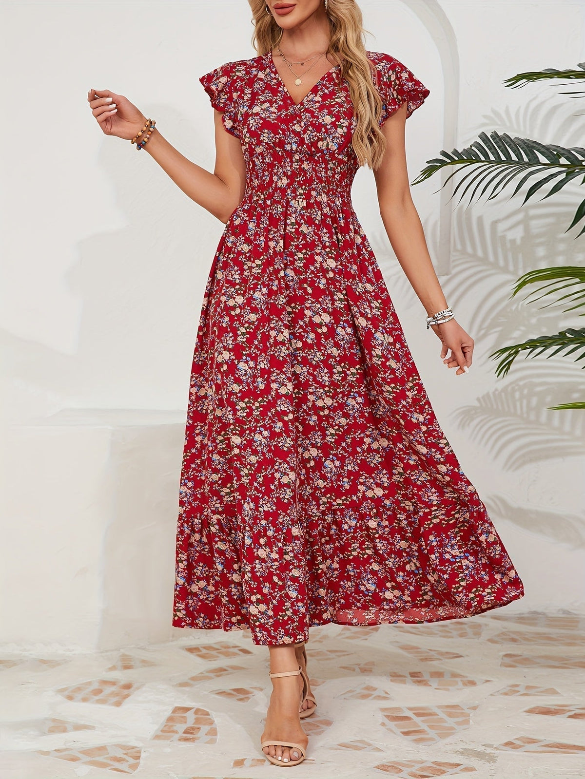 Mihaela – Rochie Florală cu Fante