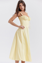 Vivienne – Rochie Midi cu Corset Romantic