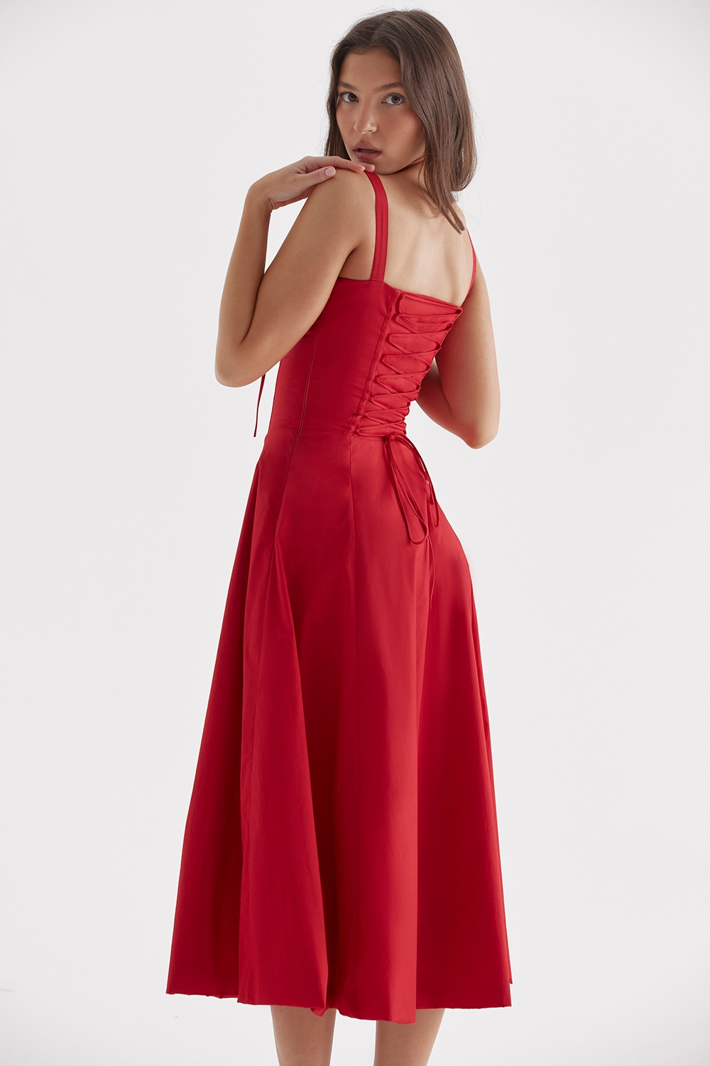 Vivienne – Rochie Midi cu Corset Romantic