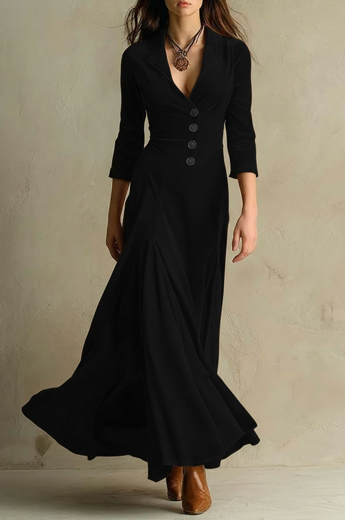 Veronica – Rochie din Catifea Tip Sacou, Stil Retro