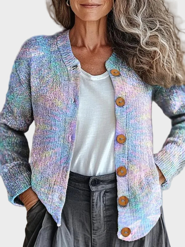 Ivana - Cardigan cu model pastelat