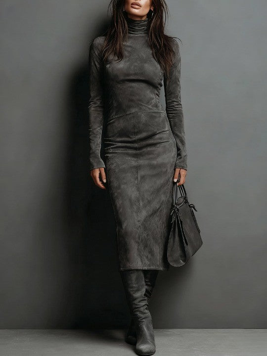 Susana – Rochie midi lungă maro