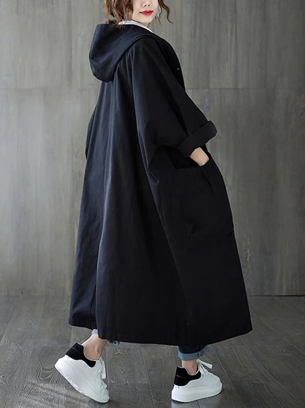 Margarida – Capă de Ploaie Lungă cu Glugă, Croială Oversize