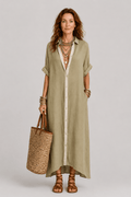 Manuela – Rochie Maxi Verde Măsliniu