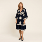 Lidia – Rochie Midi cu Broderie