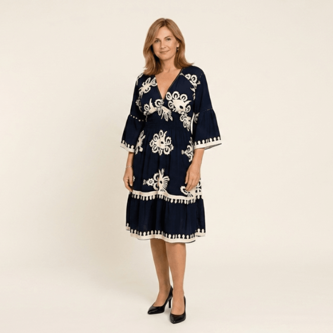 Lidia – Rochie Midi cu Broderie