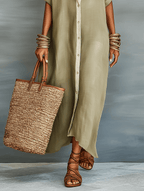Manuela – Rochie Maxi Verde Măsliniu